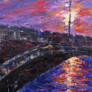 Sunset Bridge #3. Triptych