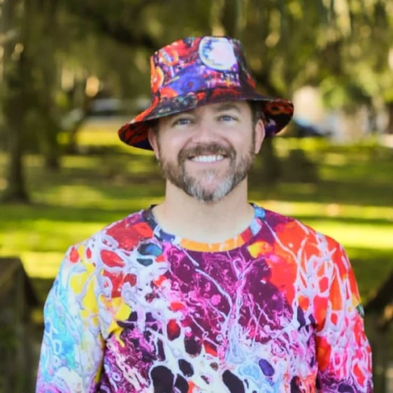Person in colorful clothes